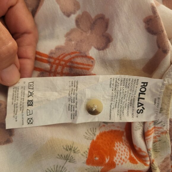 Men's Urban Outfitter Rolla's Bon Goldfish Colorful Short Sleeve Button Up Large - Picture 7 of 7